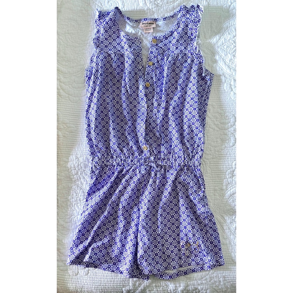 NWOT Juicy Couture - purple and white floral playsuit with elastic waist